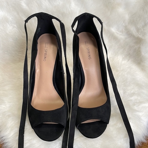Call IT SPRING Black Lace Up Heels - Picture 2 of 7